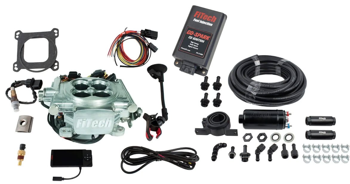 Go EFI 4 600 HP Power Adder w/Inline Fuel Delivery Kit & Spark CDI Box [Bright Aluminum]