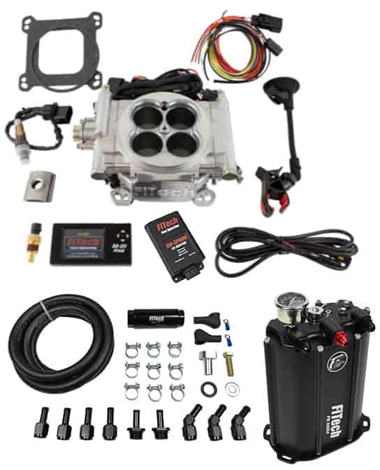 Go EFI-4 600 HP Throttle Body Fuel Injection Master Kit [with Force Fuel System & CDI Box] Bright Aluminum