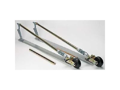 Spring Loaded Wheelie Bars [46 in. Long Adjustable-Spring, Silver-Gold]