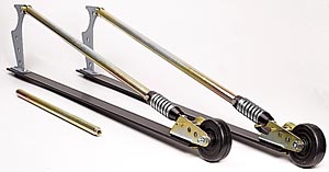 Spring Loaded Wheelie Bars [46 in. Long Adjustable-Spring, Black-Gold]