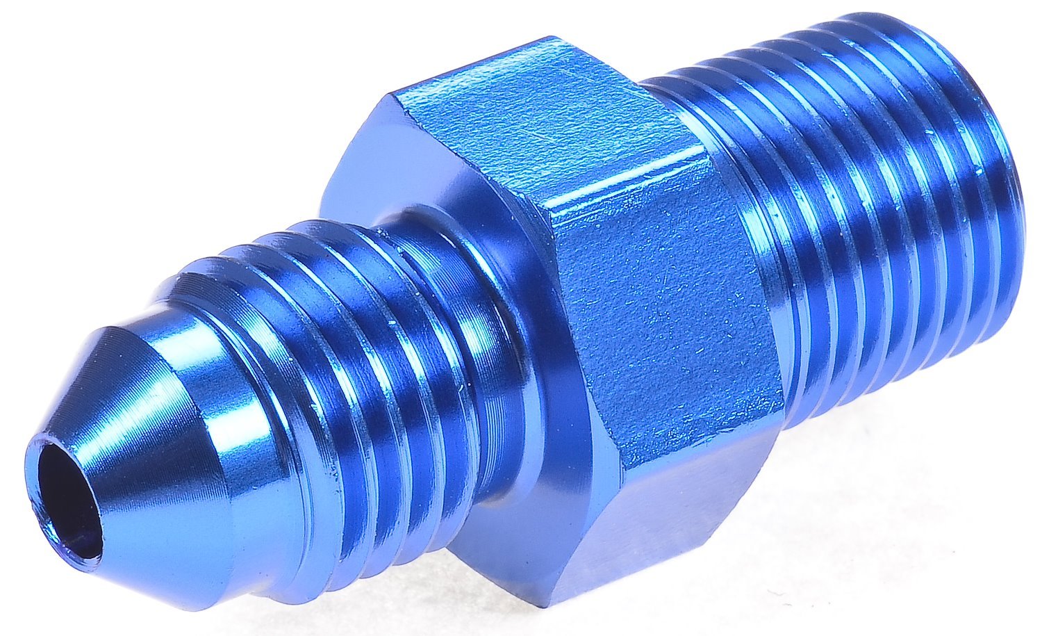 AN to NPT Straight Adapter Fitting [-3 AN Male to 1/8 in. NPT Male, Blue]