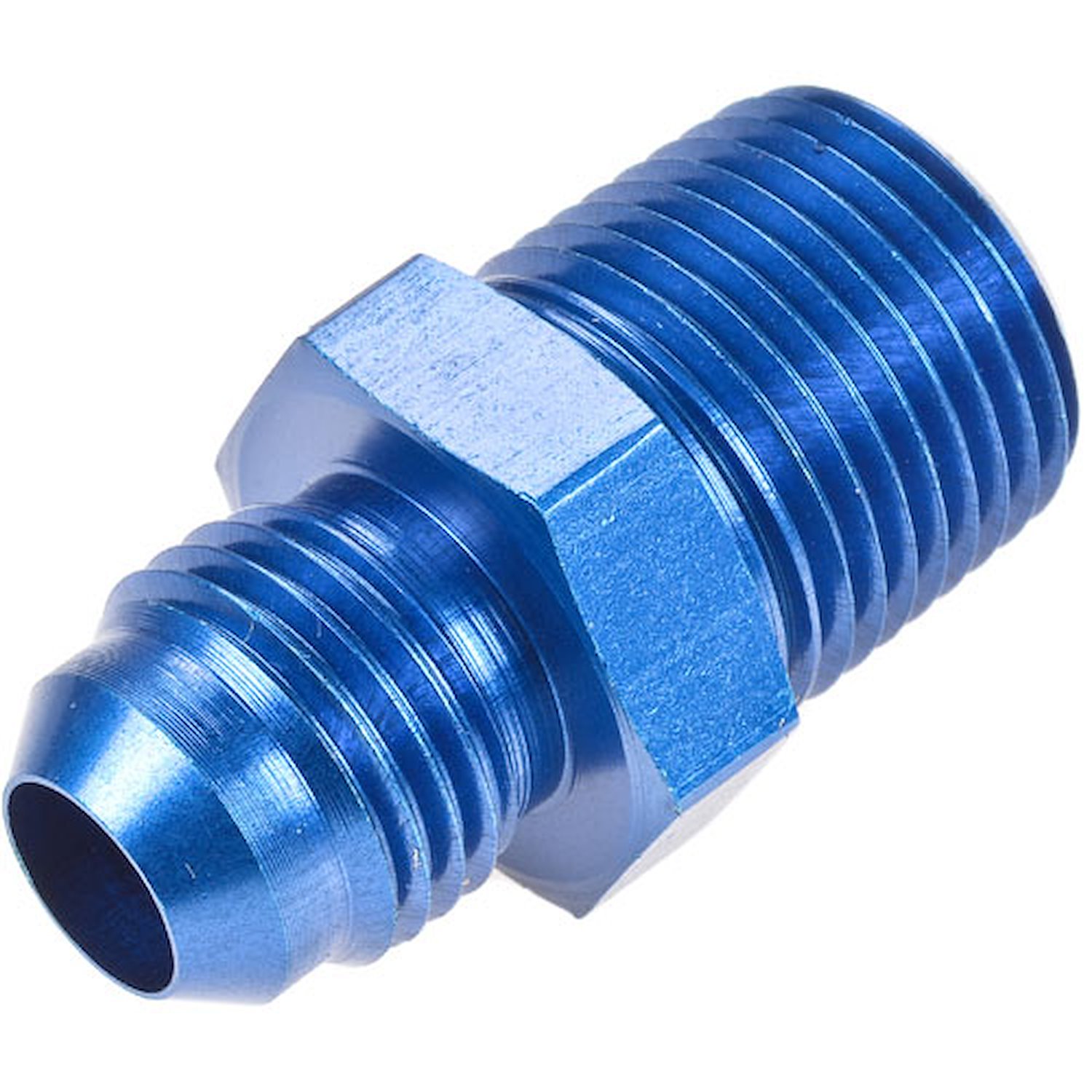 AN to NPT Straight Adapter Fitting [-6 AN Male to 3/8 in. NPT Male, Blue]