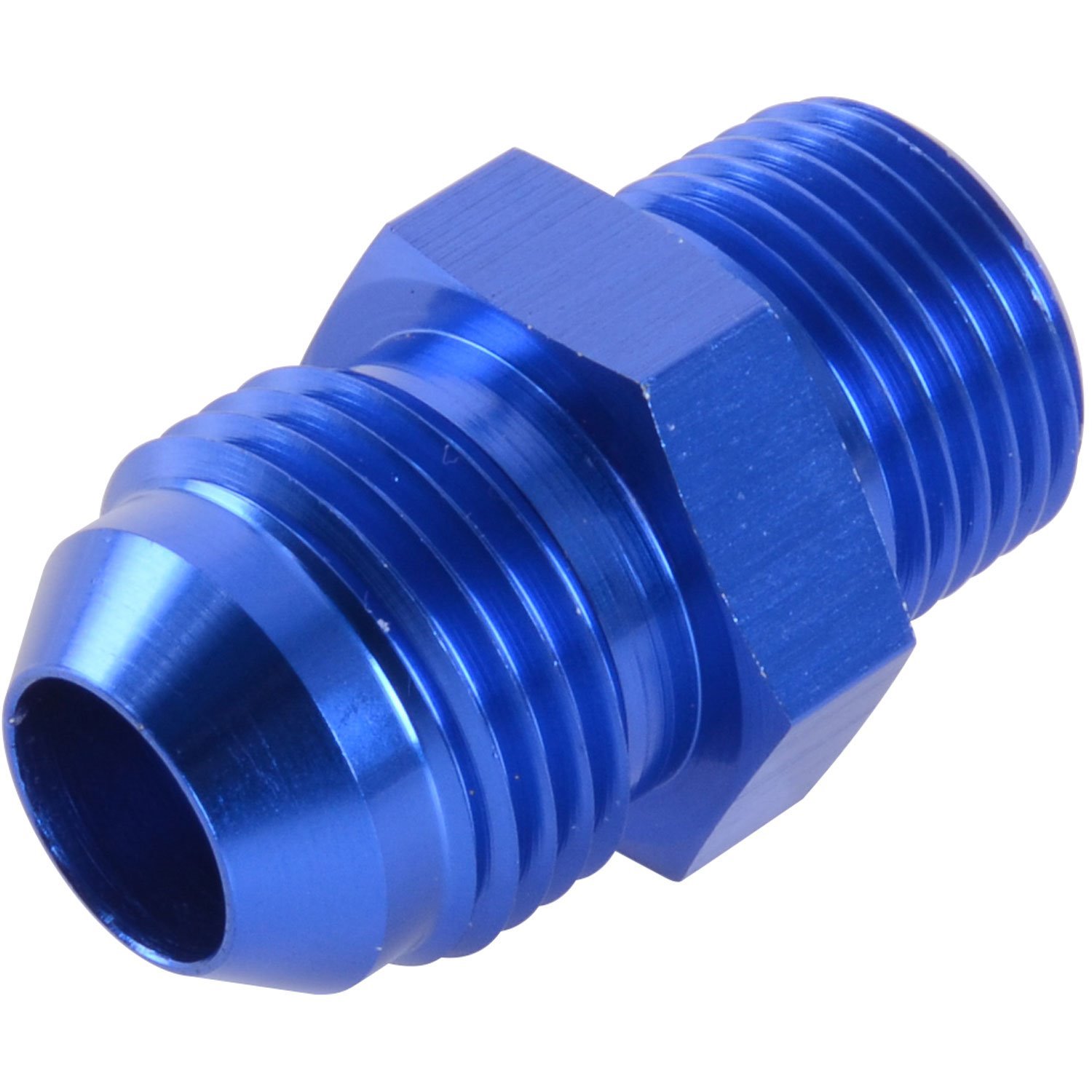 AN to NPT Straight Adapter Fitting [-8 AN Male to 3/8 in. NPT Male, Blue]