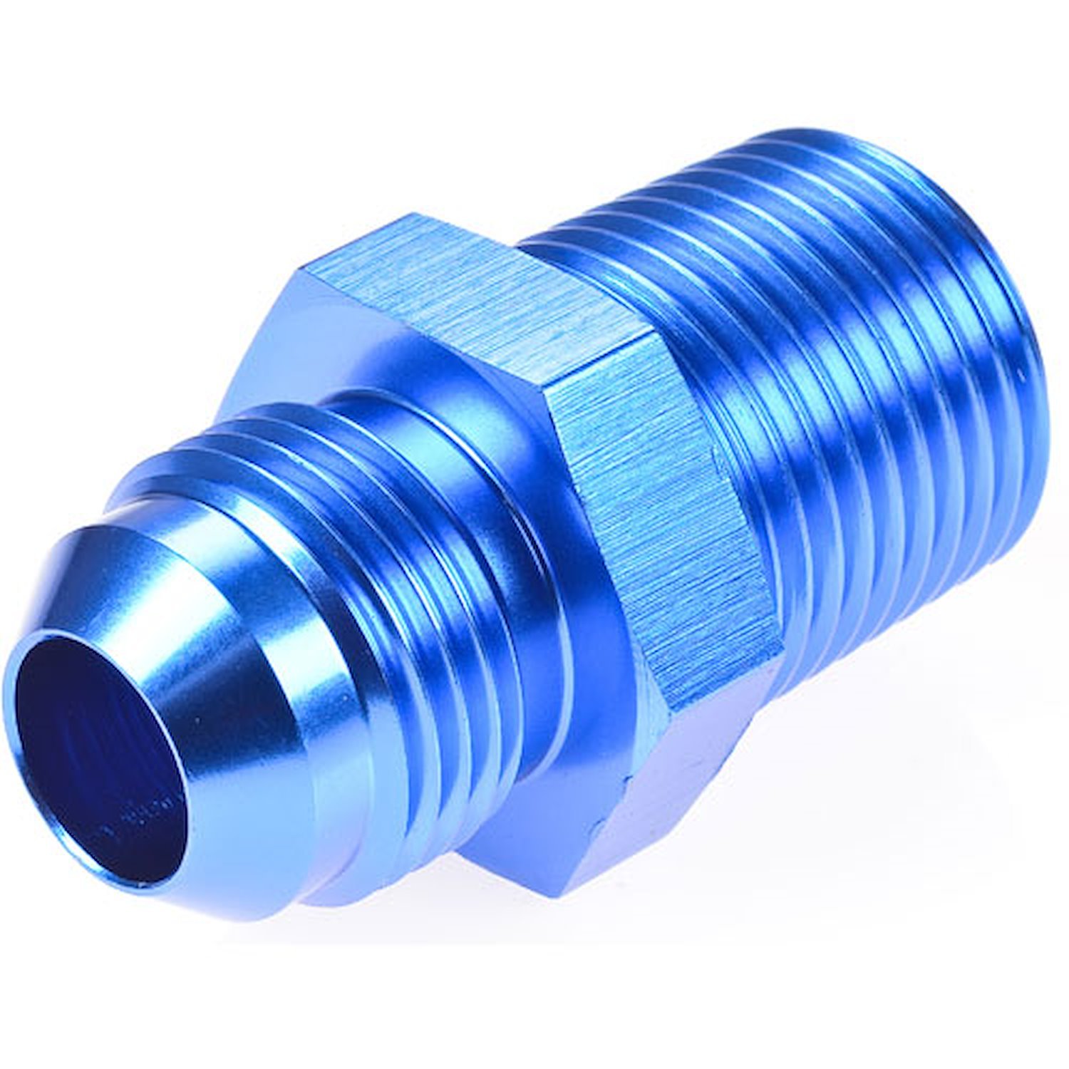 AN to NPT Straight Adapter Fitting [-8 AN Male to 1/2 in. NPT Male, Blue]