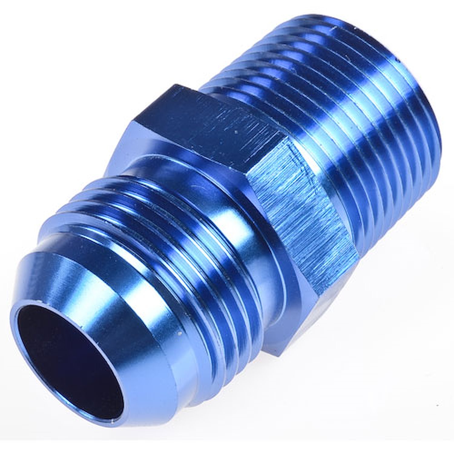 AN to NPT Straight Adapter Fitting [-12 AN Male to 3/4 in. NPT Male, Blue]