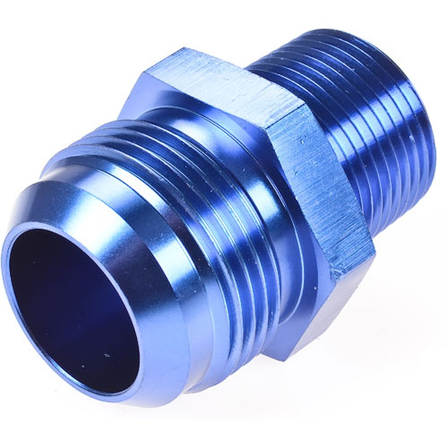 AN to NPT Straight Adapter Fitting [-16 AN Male to 3/4 in. NPT Male, Blue]