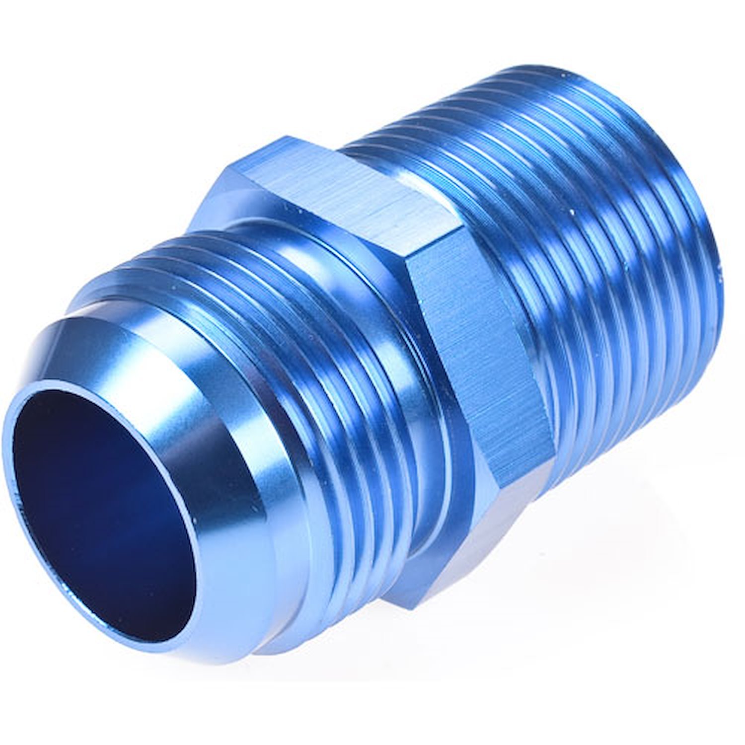 AN to NPT Straight Adapter Fitting [-16 AN Male to 1 in. NPT Male, Blue]