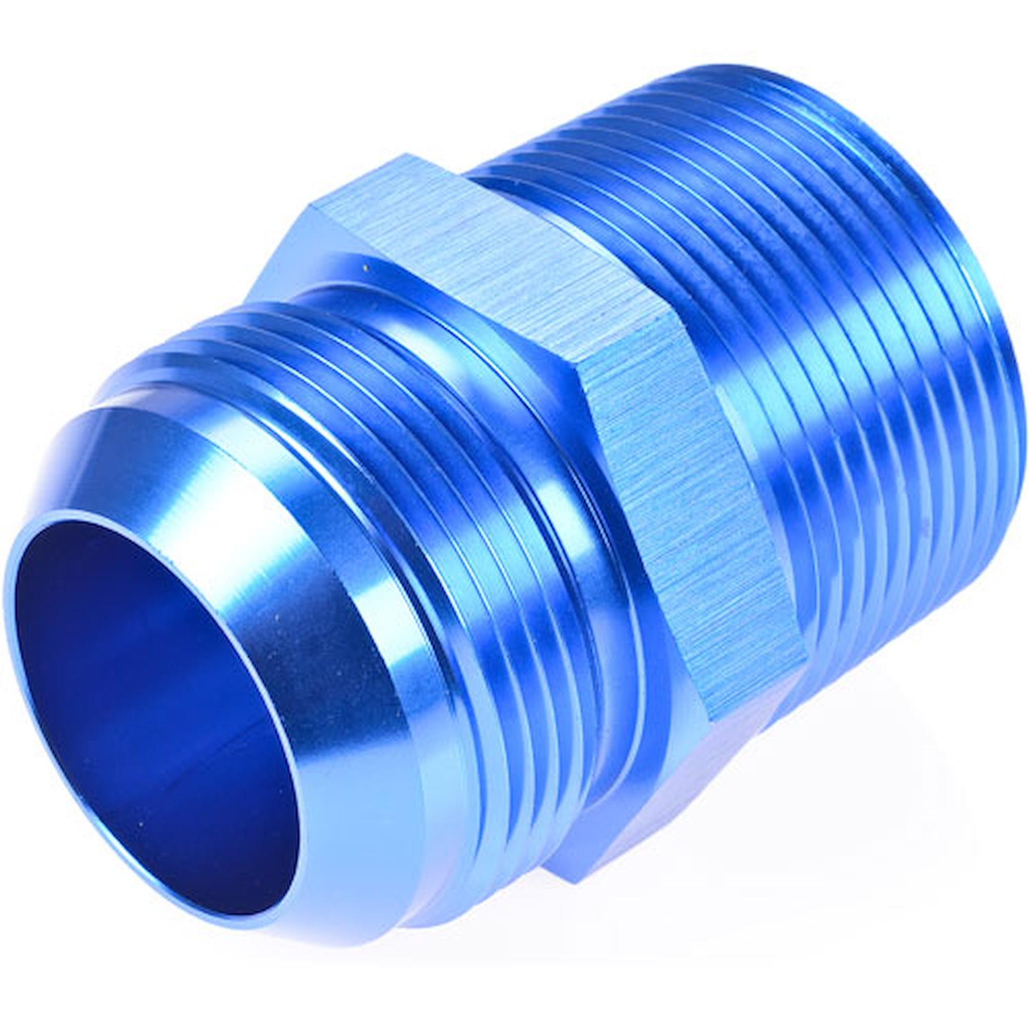 AN to NPT Straight Adapter Fitting [-20 AN Male to 1 1/4 in. NPT Male, Blue]