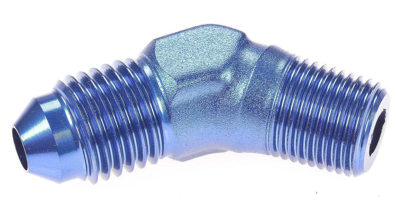 AN to NPT 45-Degree Adapter Fitting [-4 AN Male to 1/8 in. NPT Male, Blue]