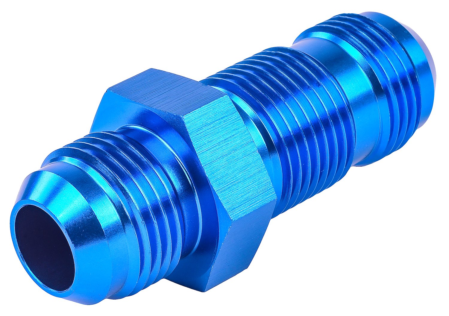 AN to AN Straight Bulkhead Adapter Fitting [-10 AN Male to -10 AN Male, Blue]