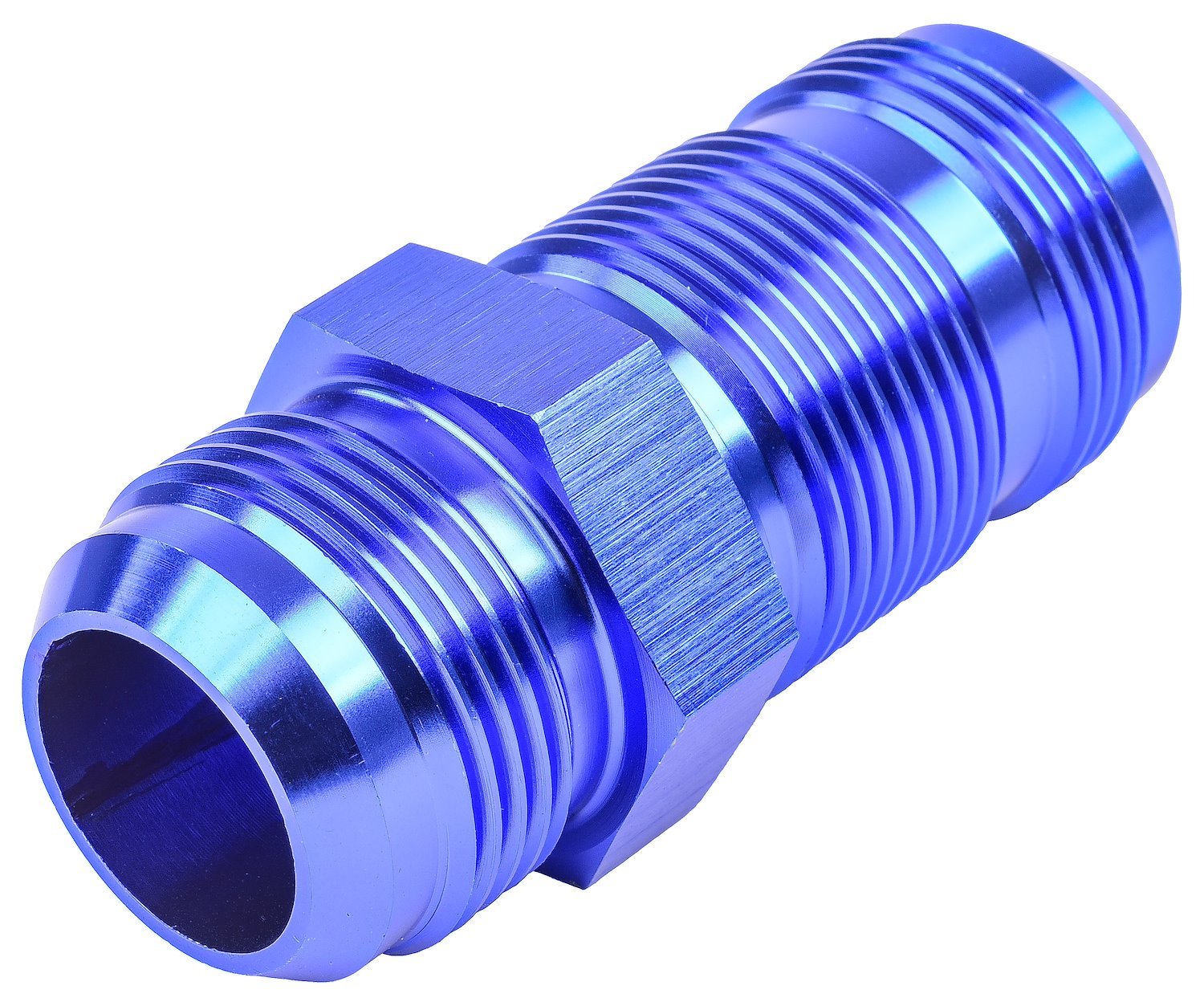 AN to AN Straight Bulkhead Adapter Fitting [-16 AN Male to -16 AN Male, Blue]