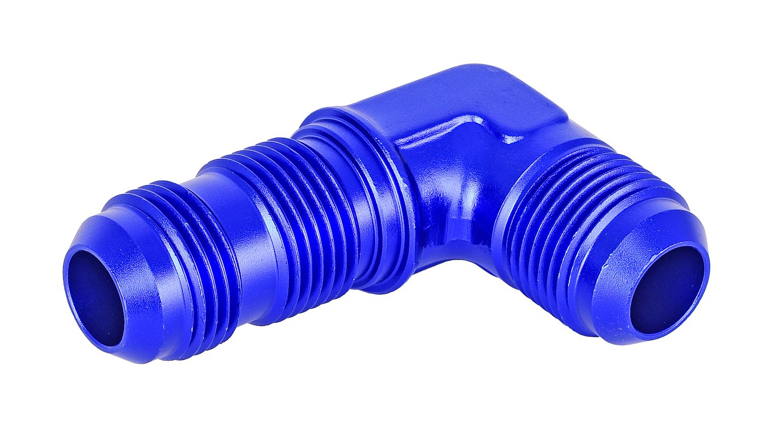 AN to AN 90-Degree Bulkhead Adapter Fitting [-10 AN Male to -10 AN Male, Blue]