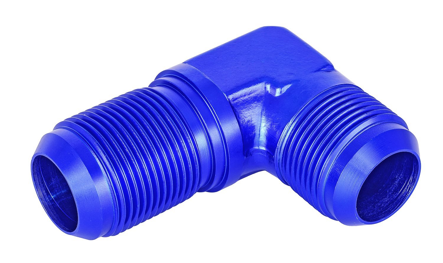 AN to AN 90-Degree Bulkhead Adapter Fitting [-16 AN Male to -16 AN Male, Blue]