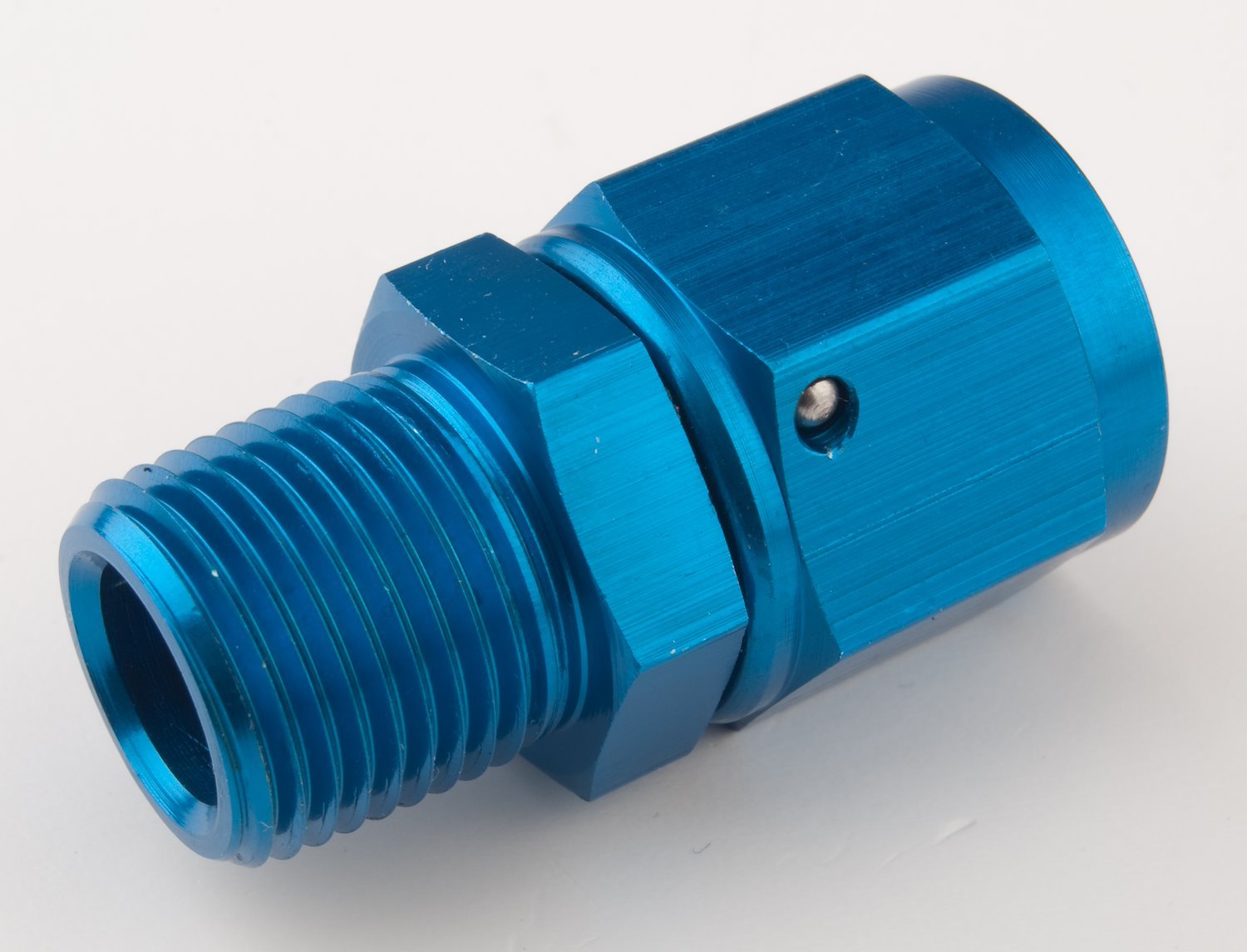 AN to NPT Straight Adapter Fitting [-8 AN Female to 3/8 in. NPT Male, Blue]
