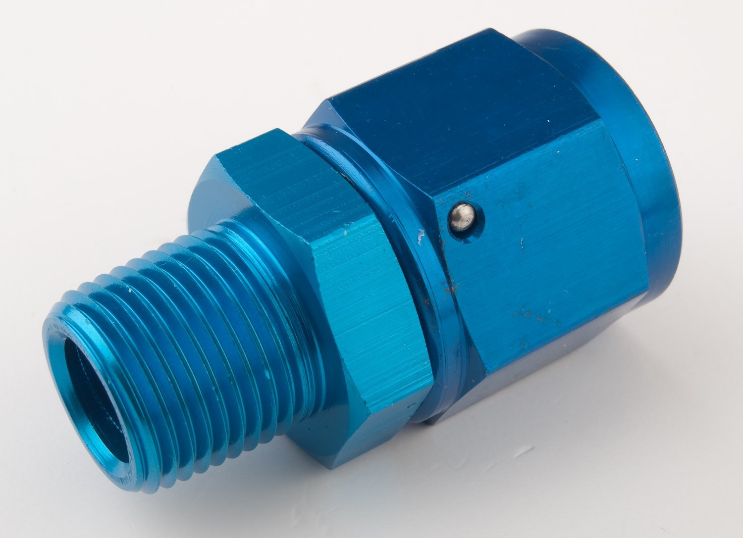 AN to NPT Straight Adapter Fitting [-10 AN Female to 3/8 in. NPT Male, Blue]
