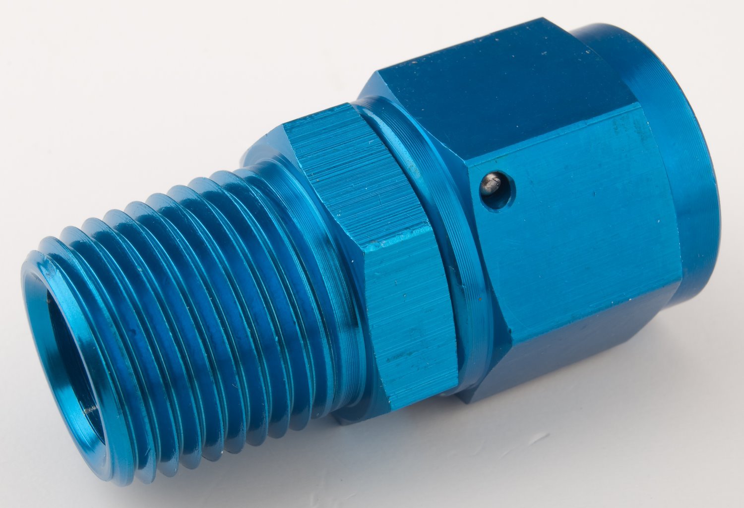 AN to NPT Straight Adapter Fitting [-10 AN Female to 1/2 in. NPT Male, Blue]