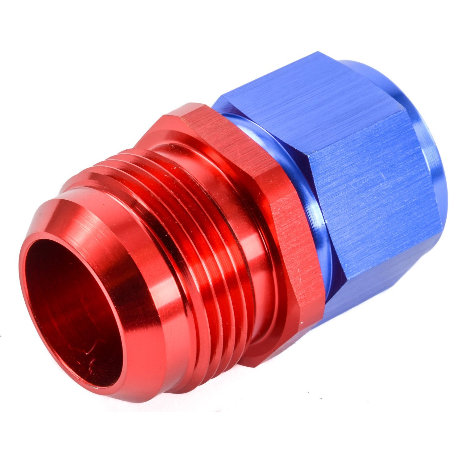 AN Female Swivel to Male Expander Fitting [-12 AN Female to -16 AN Male, Red/Blue]