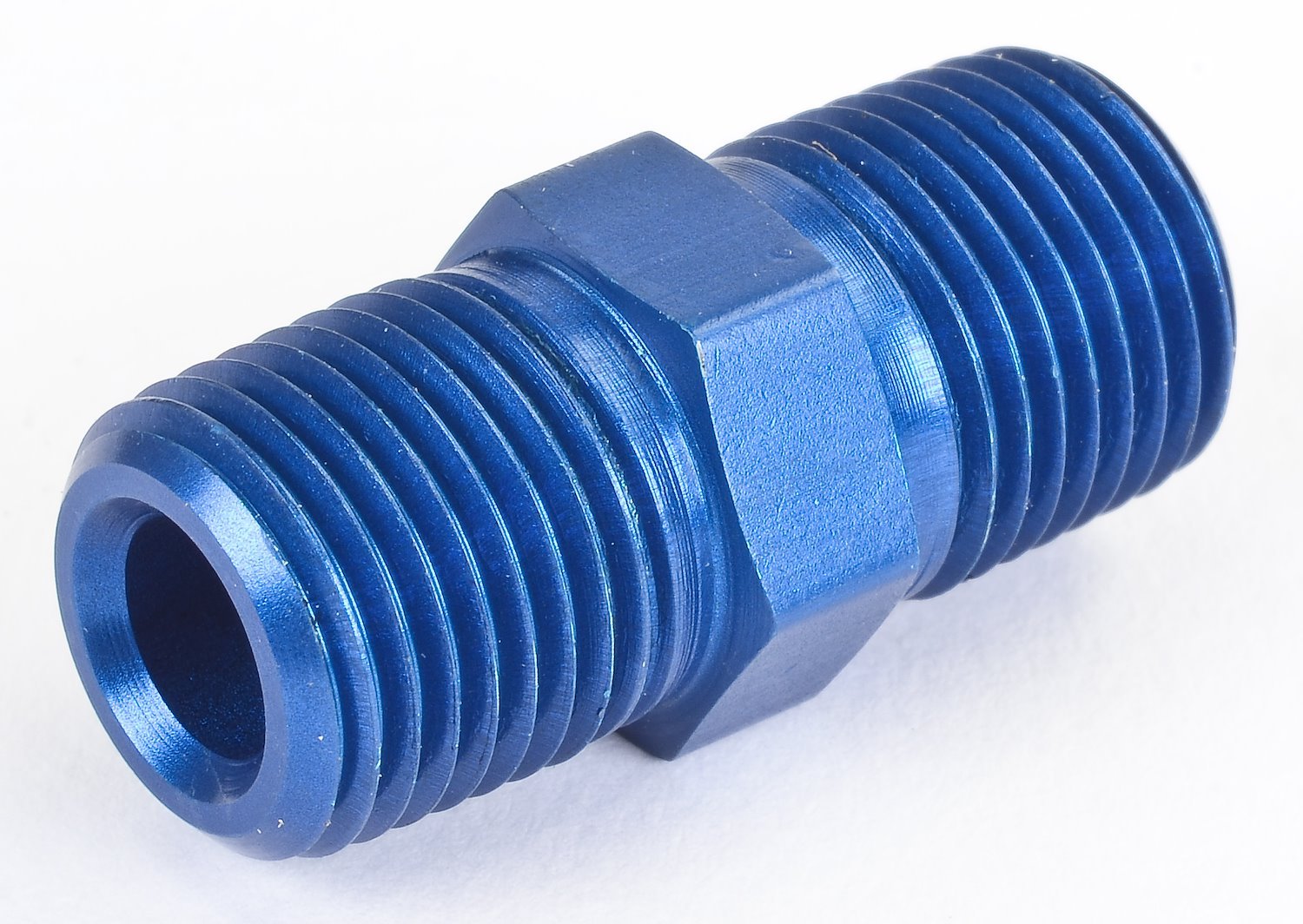 NPT to NPT Straight Union Fitting [1/8 in. NPT Male to 1/8 in. NPT Male, Blue]