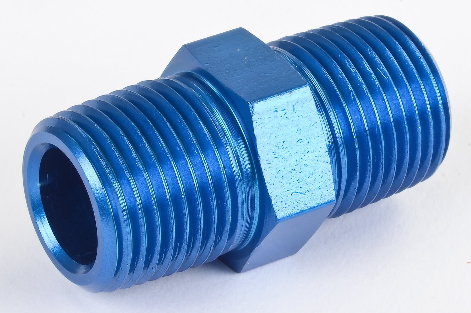 NPT to NPT Straight Union Fitting [3/8 in. NPT Male to 3/8 in. NPT Male, Blue]