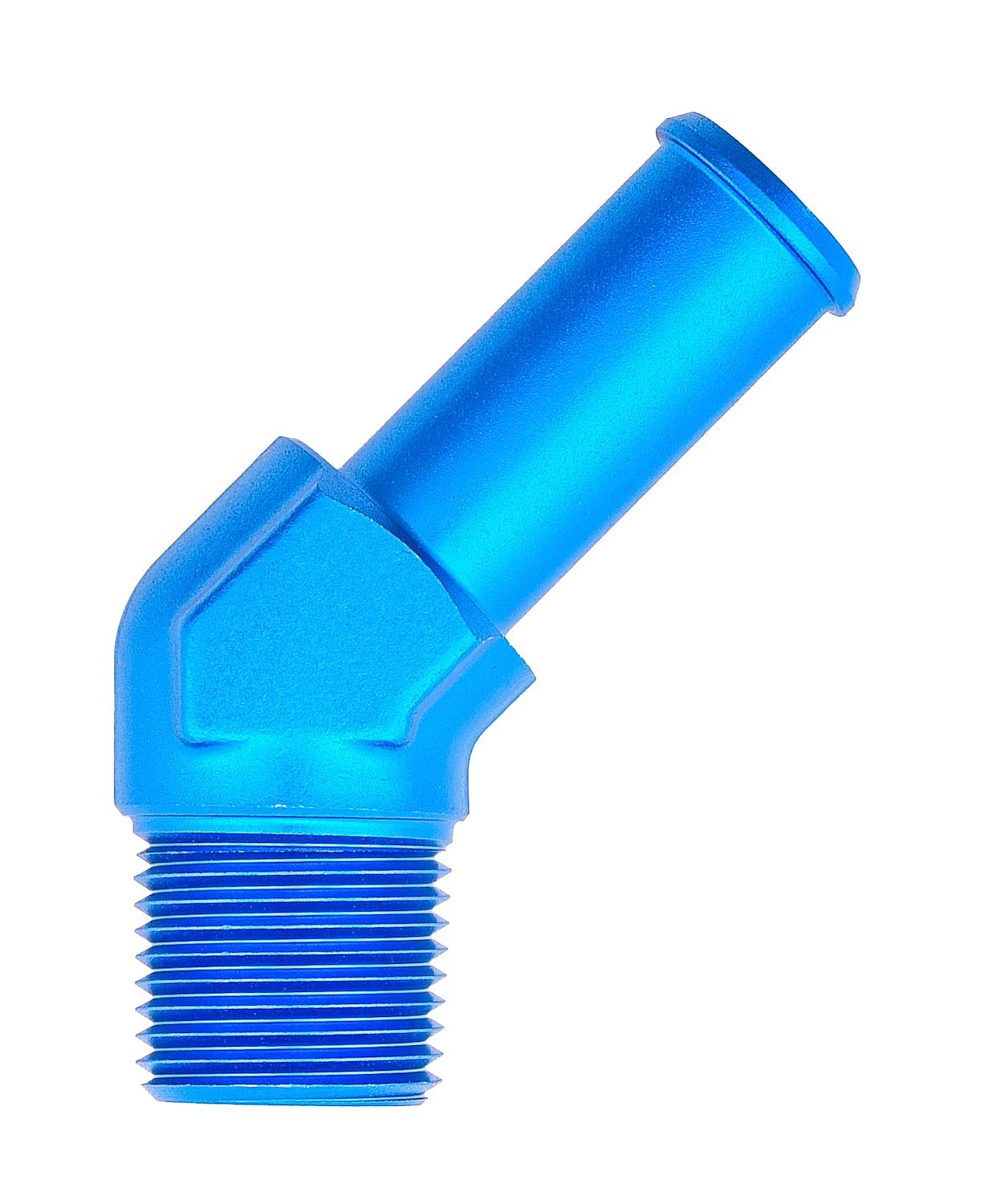 NPT to Hose Barb Fitting, 45-Degree [3/8 in. NPT Male to 1/2 in. I.D. Hose, Blue]