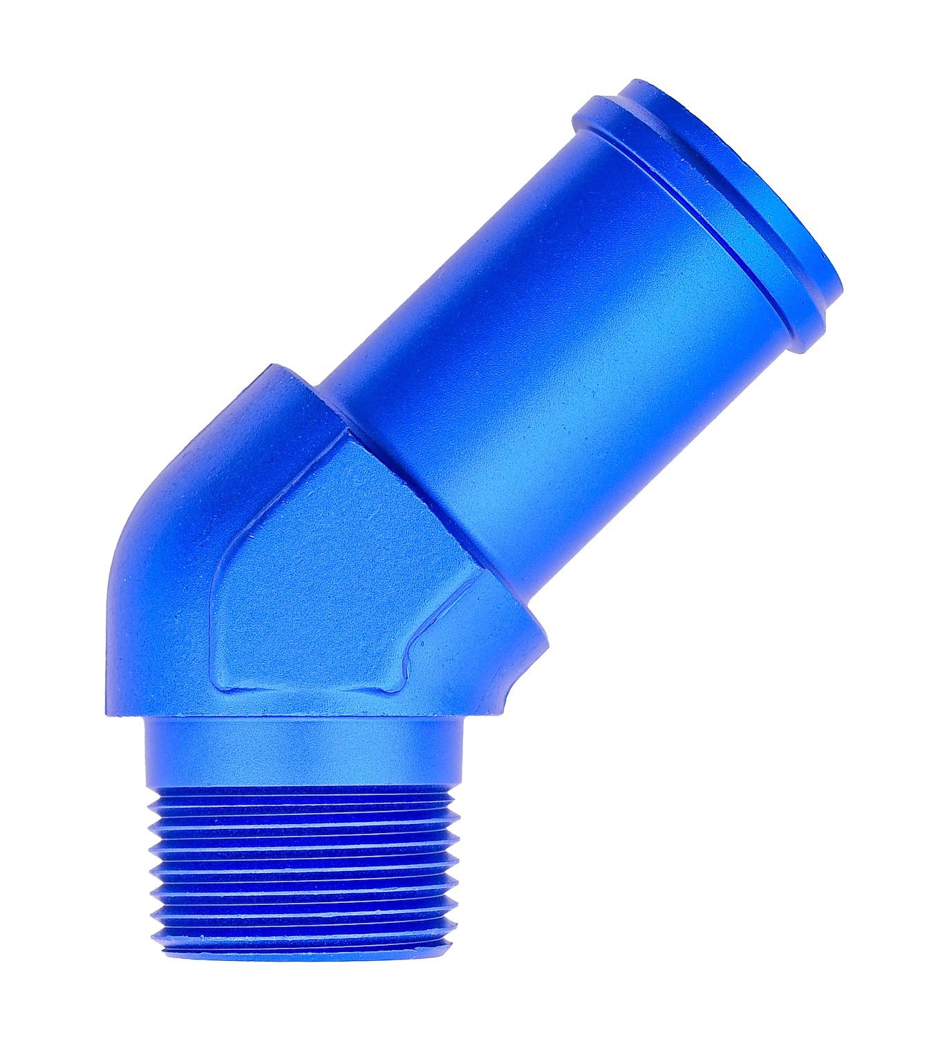 NPT to Hose Barb Fitting, 45-Degree [3/4 in. NPT Male to 1 in. I.D. Hose, Blue]