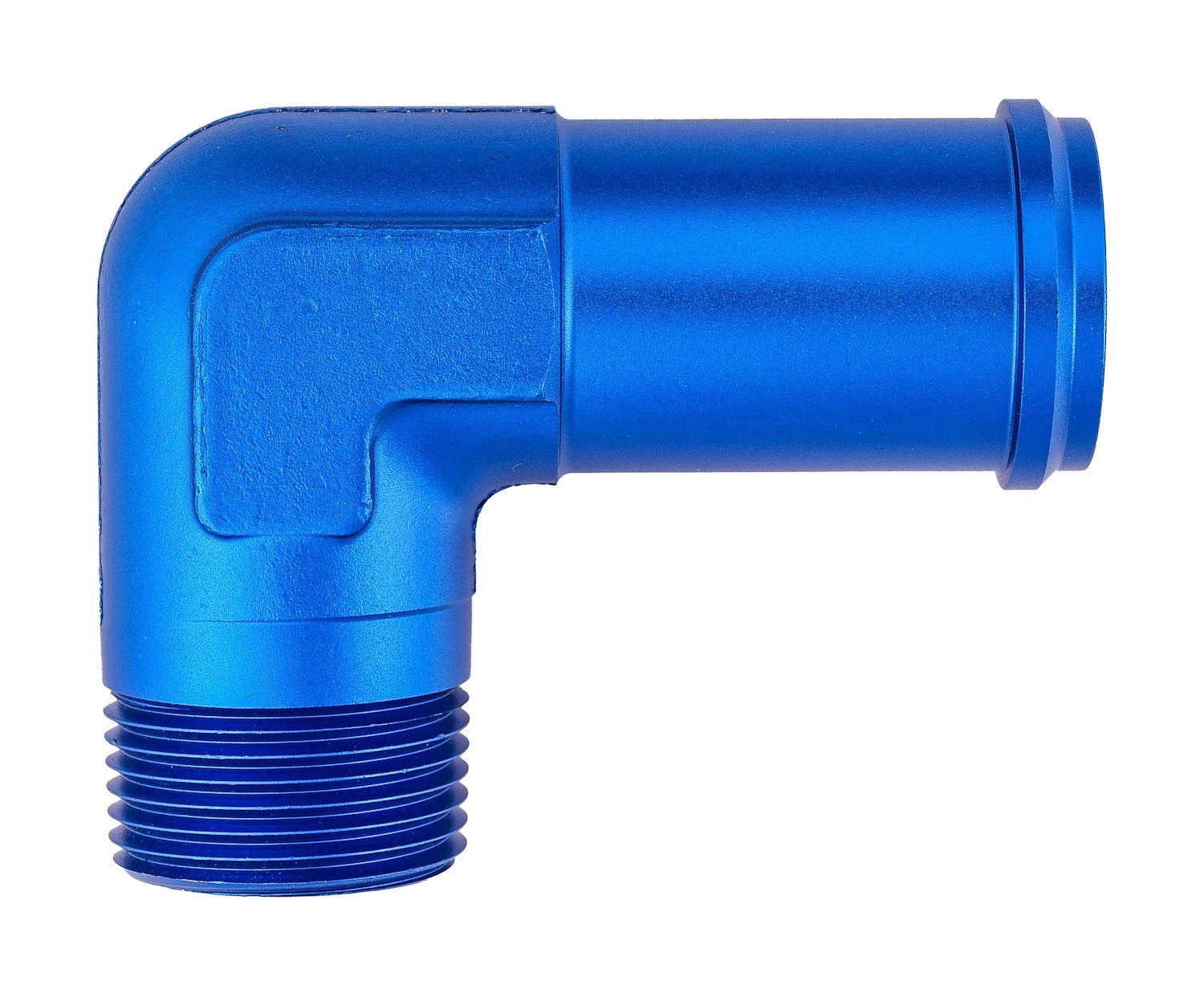 NPT to Hose Barb Fitting, 90-Degree [3/4 in. NPT Male to 1 in. I.D. Hose, Blue]