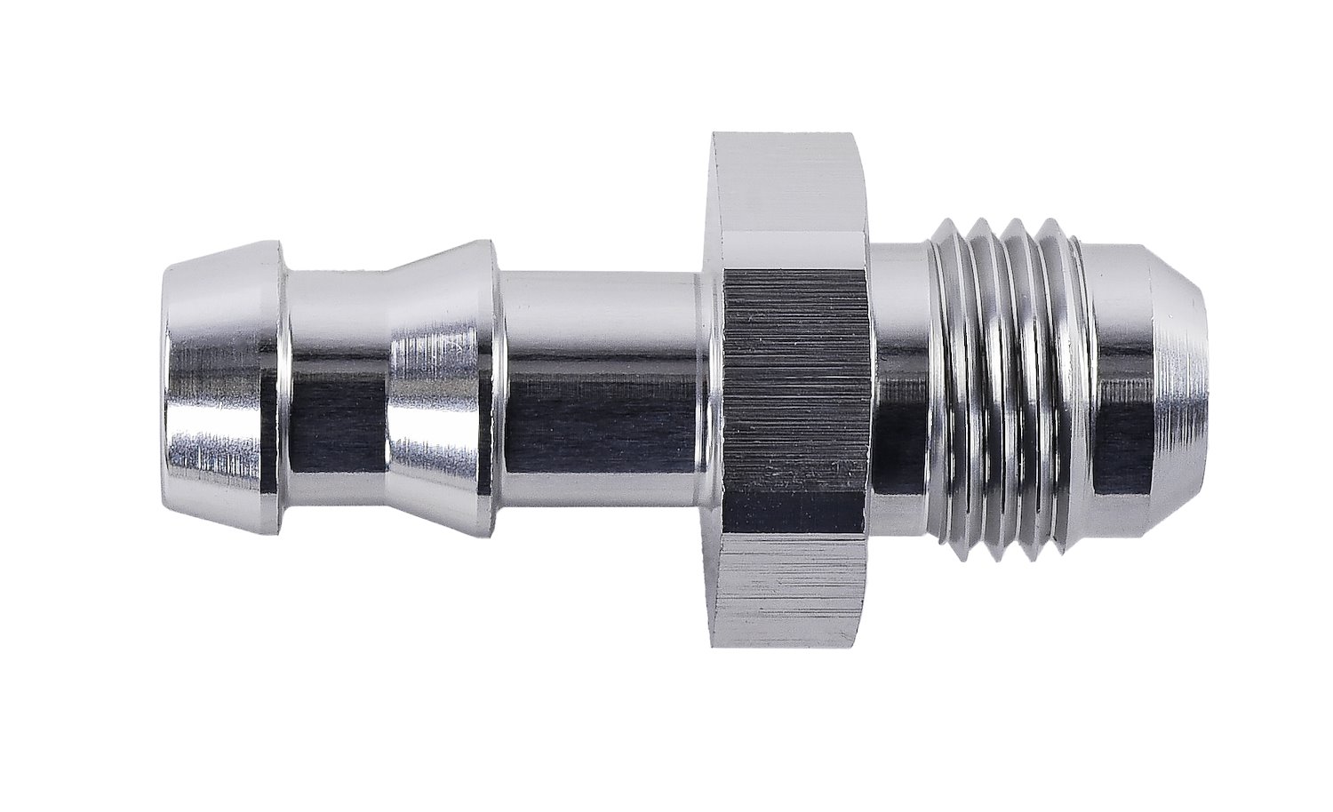 AN to Hose Barb Straight Adapter Fitting [-6 AN Male to 3/8 in. Hose, Clear Anodized]