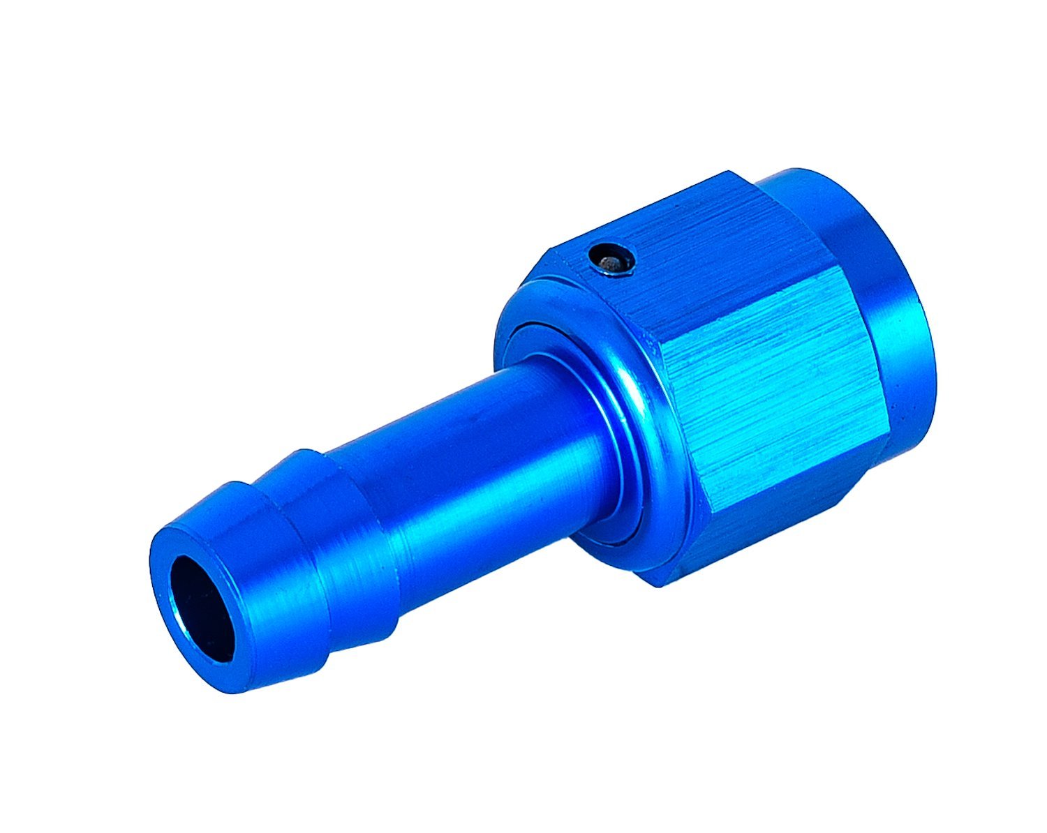 AN to Straight Hose Barb Adapter Fitting [-6 AN Female to 3/8 in. I.D. Hose, Blue]