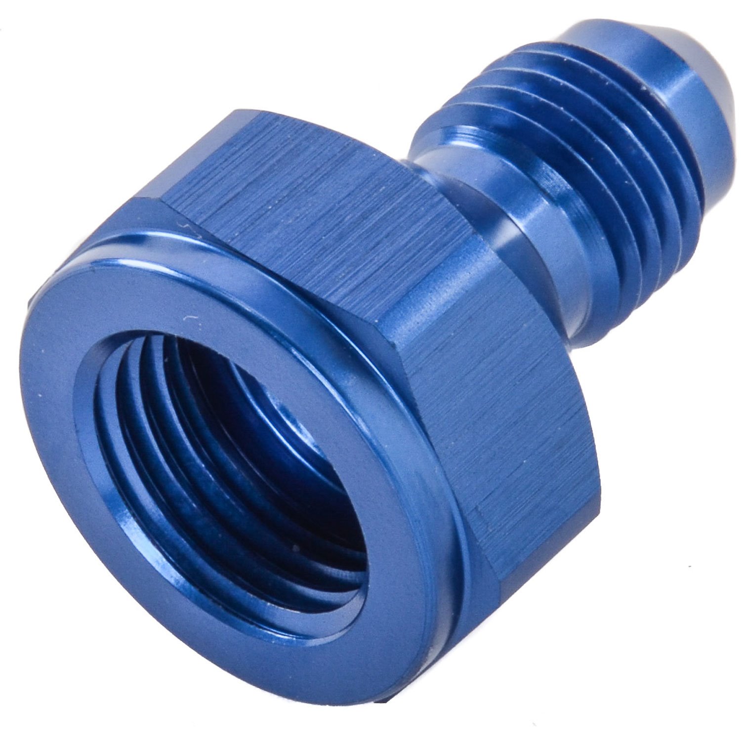 AN Female to Male Reducer Fitting [-6 AN Female to -4 AN Male, Blue Hard Anodized]