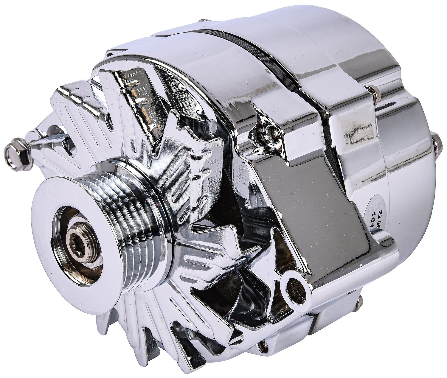 GM 1-Wire Alternator 100 Amp Output with Serpentine Pulley [Chrome Plated Finish]