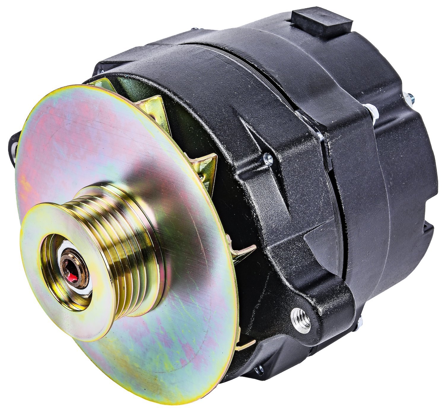 Ford 1-Wire Alternator, 100 amp Output with Serpentine Belt Pulley [Black Finish]