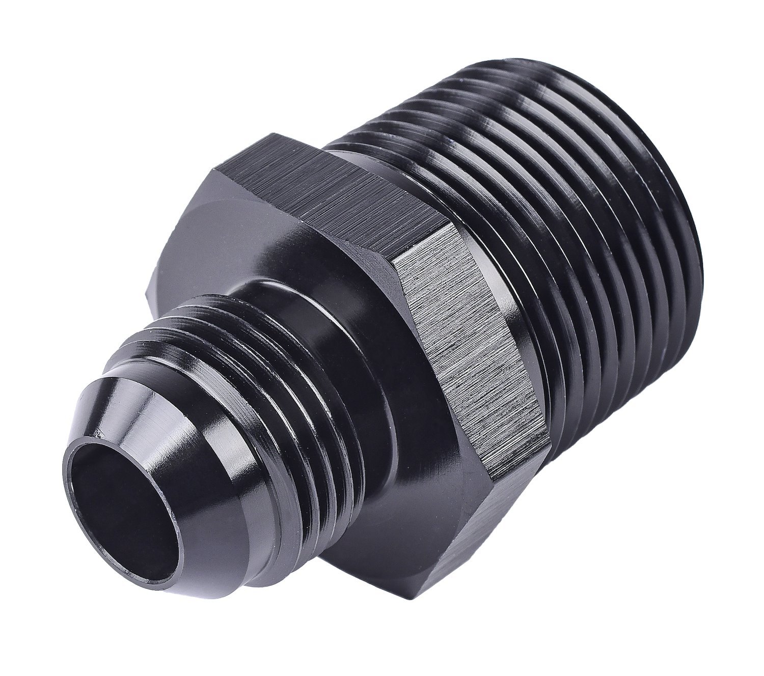 AN to NPT Straight Adapter Fitting [-8 AN Male to 3/4 in. NPT Male, Black]