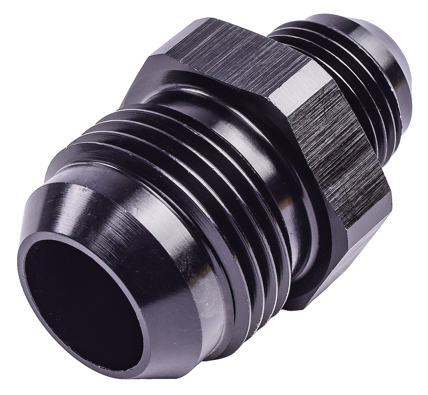 AN to AN Union Reducer Fitting [-12 AN Male to -8 AN Male, Black]