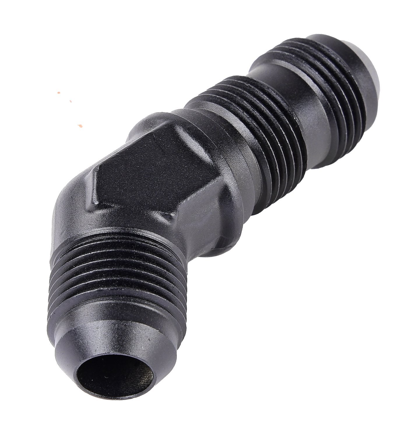 AN to AN 45-Degree Bulkhead Adapter Fitting [-8 AN Male to -8 AN Male, Black]