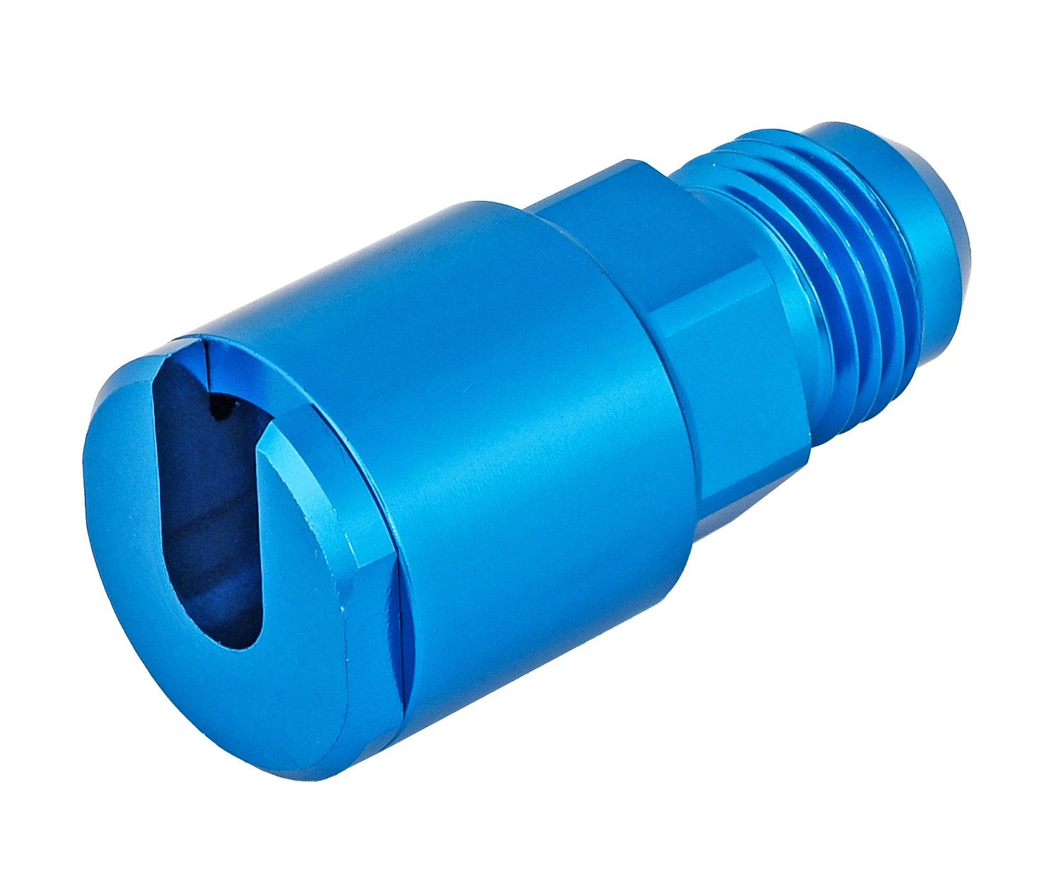 AN to Fuel Injection Threaded Adapter Fitting [-6 AN Male to 1/4 in. Hard Line, Blue]