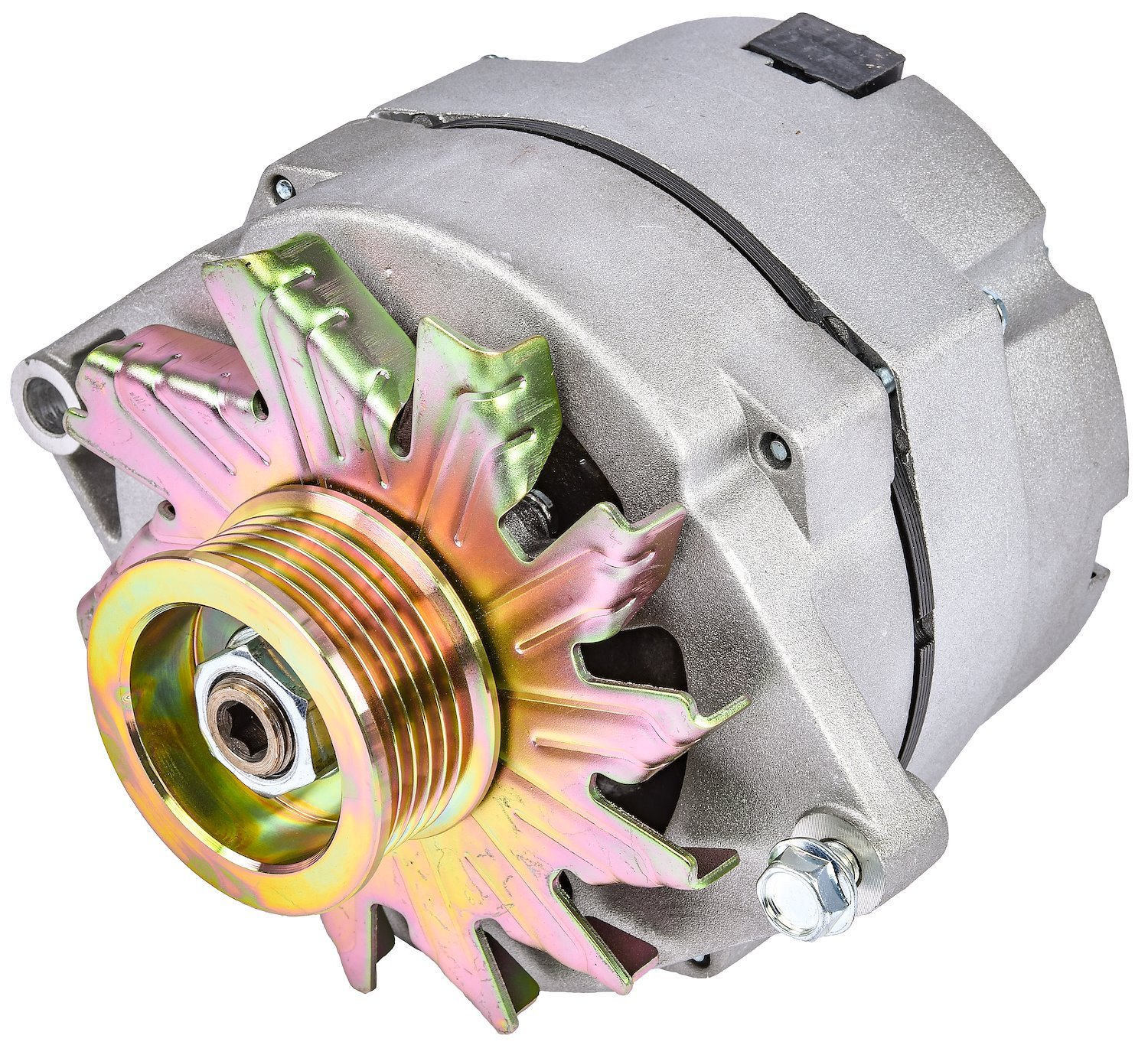 GM 1-Wire Alternator 100 Amp with Output Serpentine Pulley [Natural Finish]
