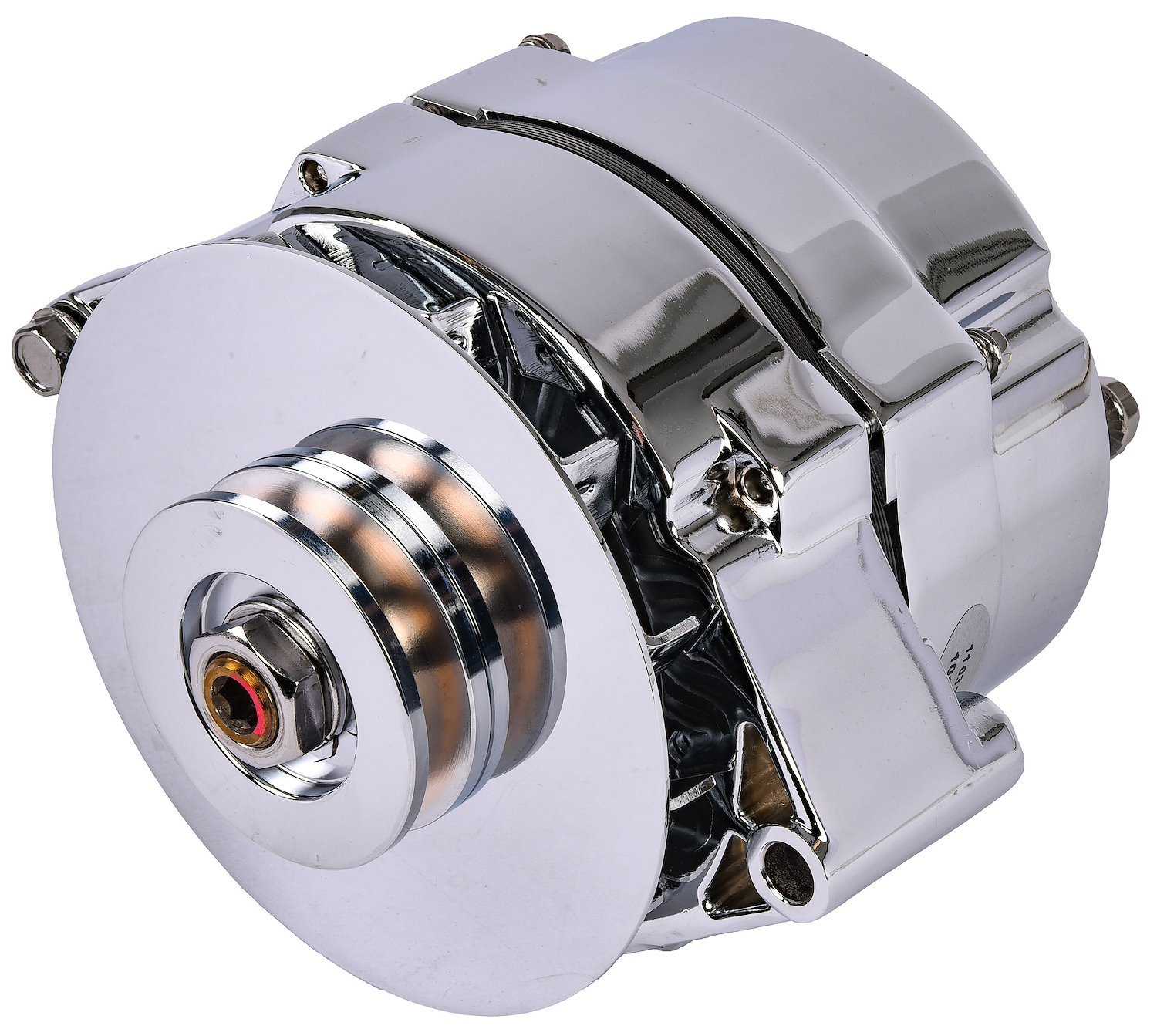 GM 1-Wire Alternator 140 Amp Output with V-Belt Pulley [Chrome Plated Finish]