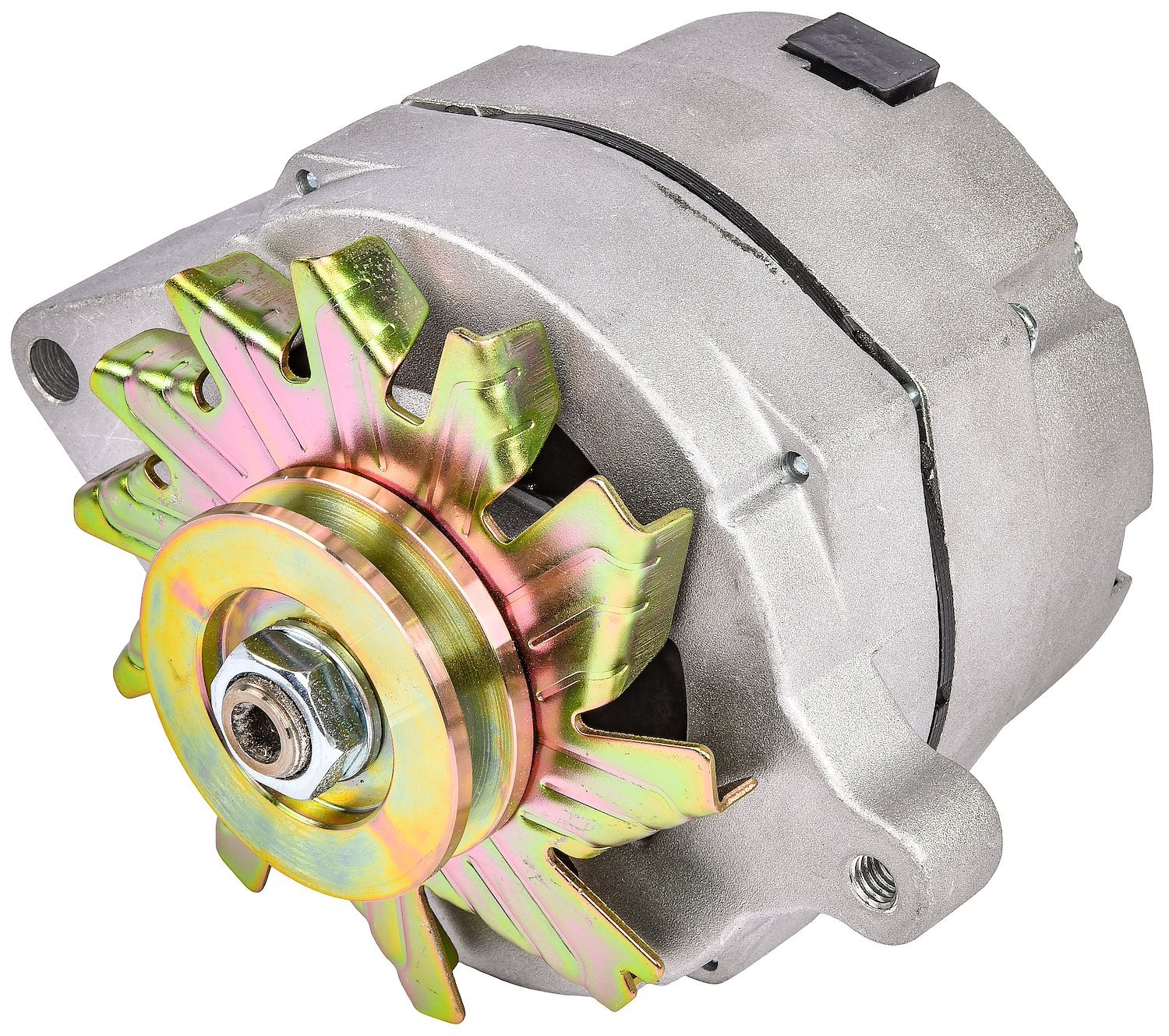 Ford 1-Wire Alternator, 100 amp Output with V-Belt Pulley [Natural Finish]