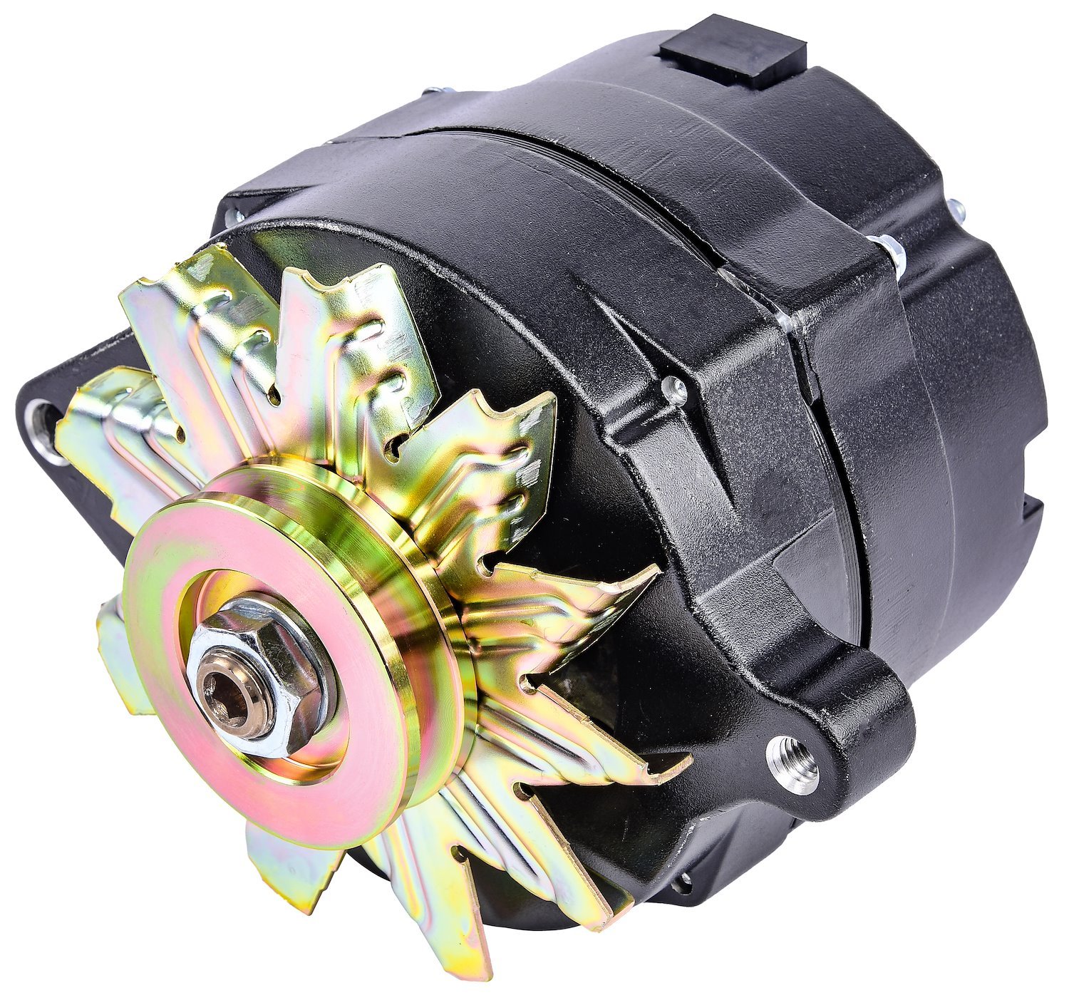 1-Wire Ford Alternator 140 Amp Output with Single Groove V-Belt Pulley [Black Finish]