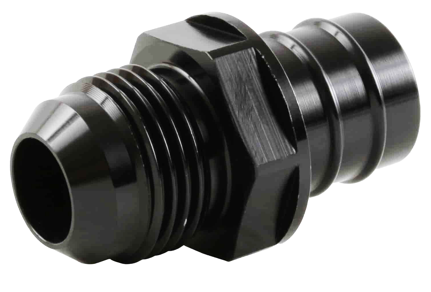 Straight AN Adapter Fitting for GM LS PCV Connection to Oil Catch Can [-10 AN, Black]