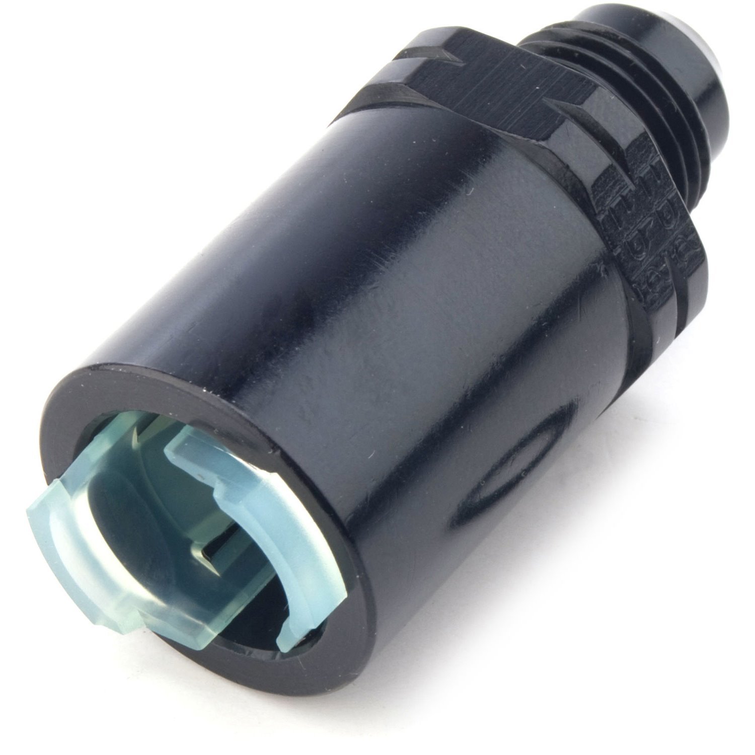 AN to Fuel Injection Quick-Connect Adapter Fitting [-6AN Male to 3/8 in. Hard Line, Black]