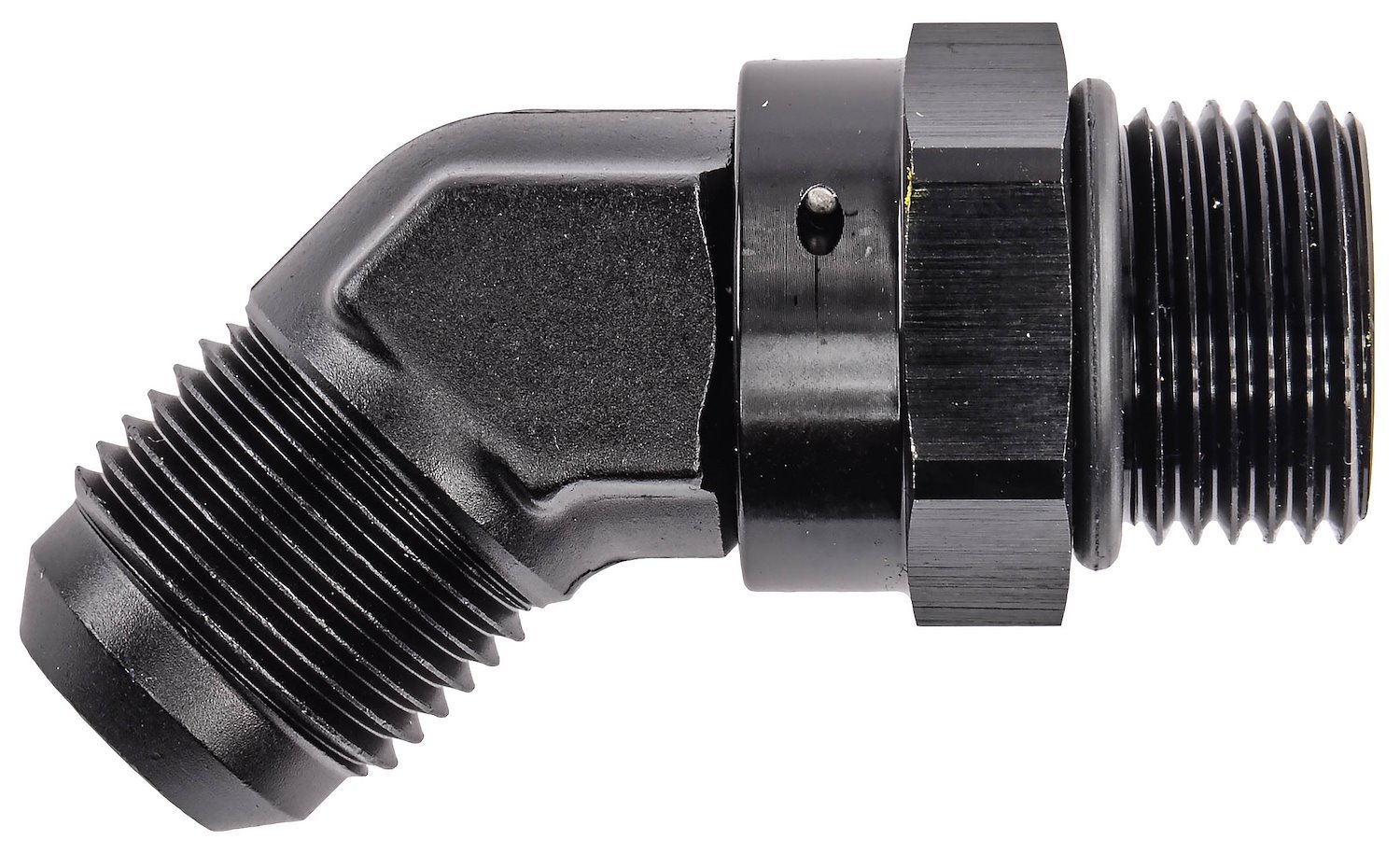 AN Port Adapter Fitting 45 degree -10 AN port (7/8 in.-14 Thread) to -10 AN Hose