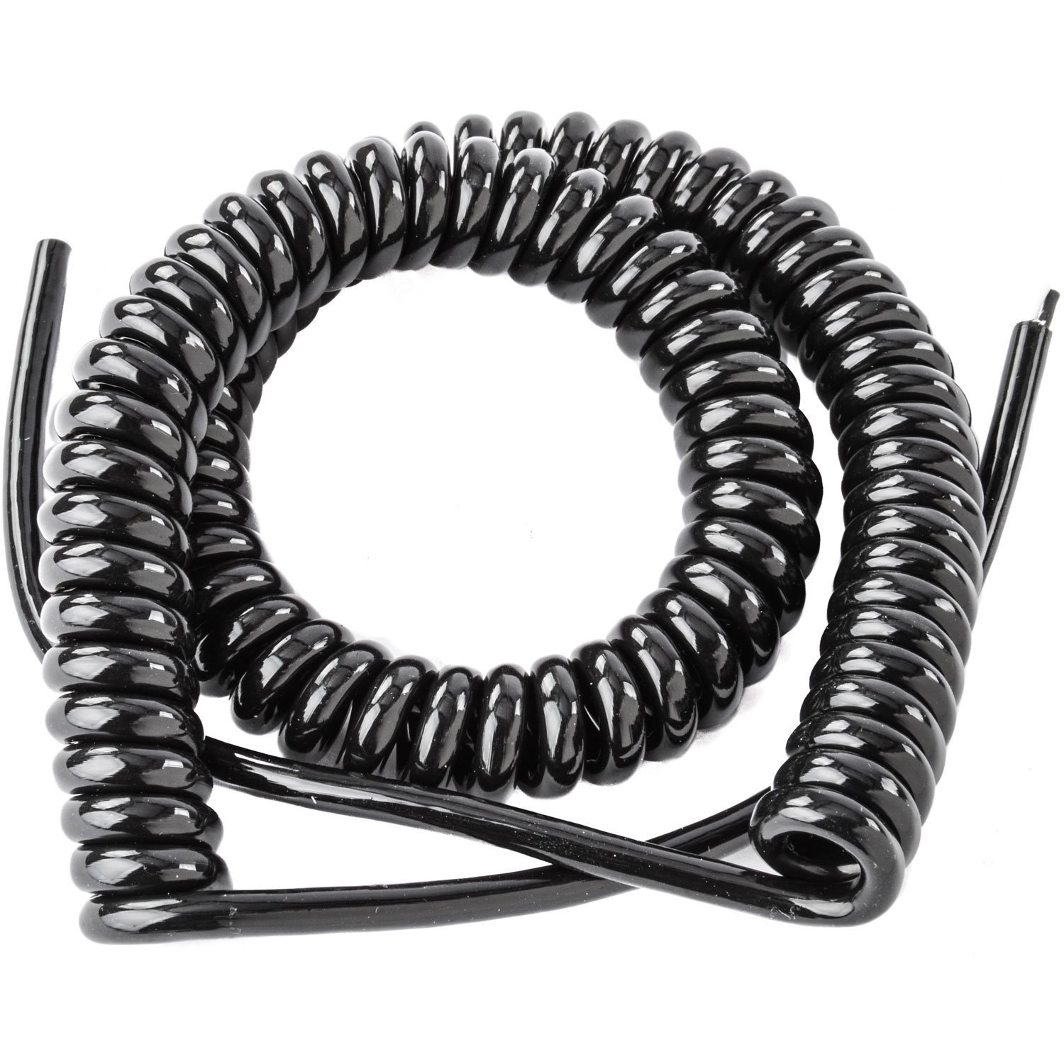 Black Coil Cord 18-Gauge, 2-Wire
