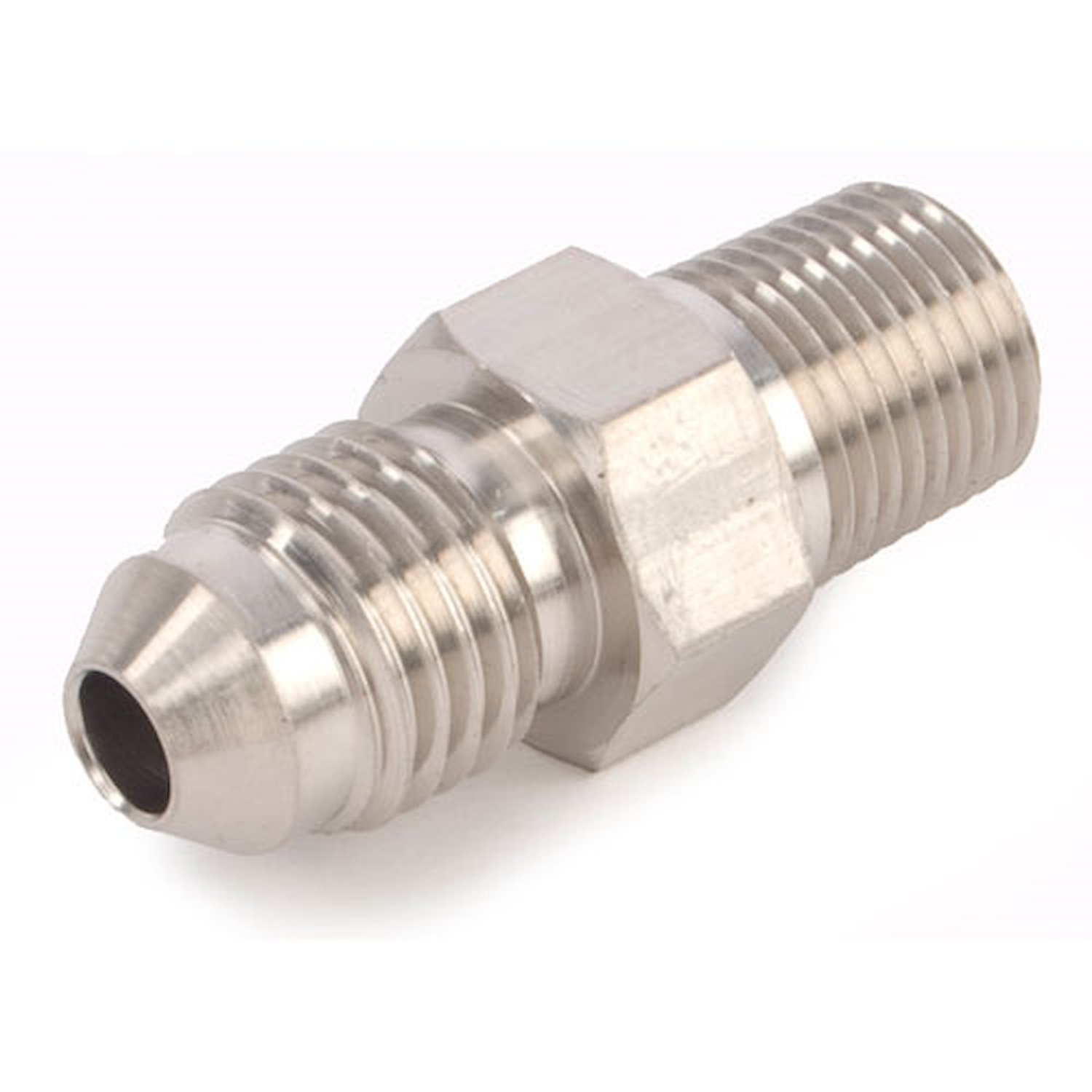 AN to NPT Straight Adapter Fitting [-4 AN Male to 1/8 in. NPT Male, Nickel]