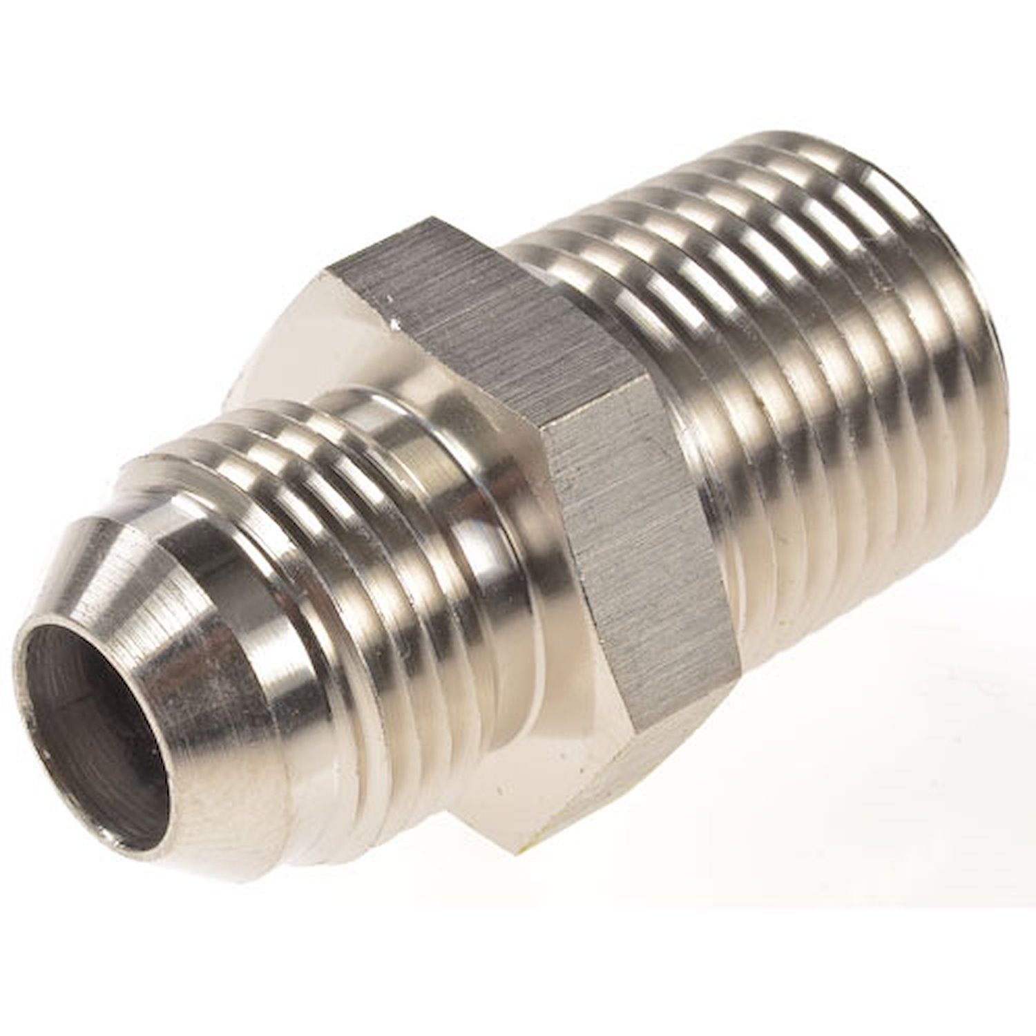 AN to NPT Straight Adapter Fitting [-8 AN Male to 1/2 in. NPT Male, Nickel]