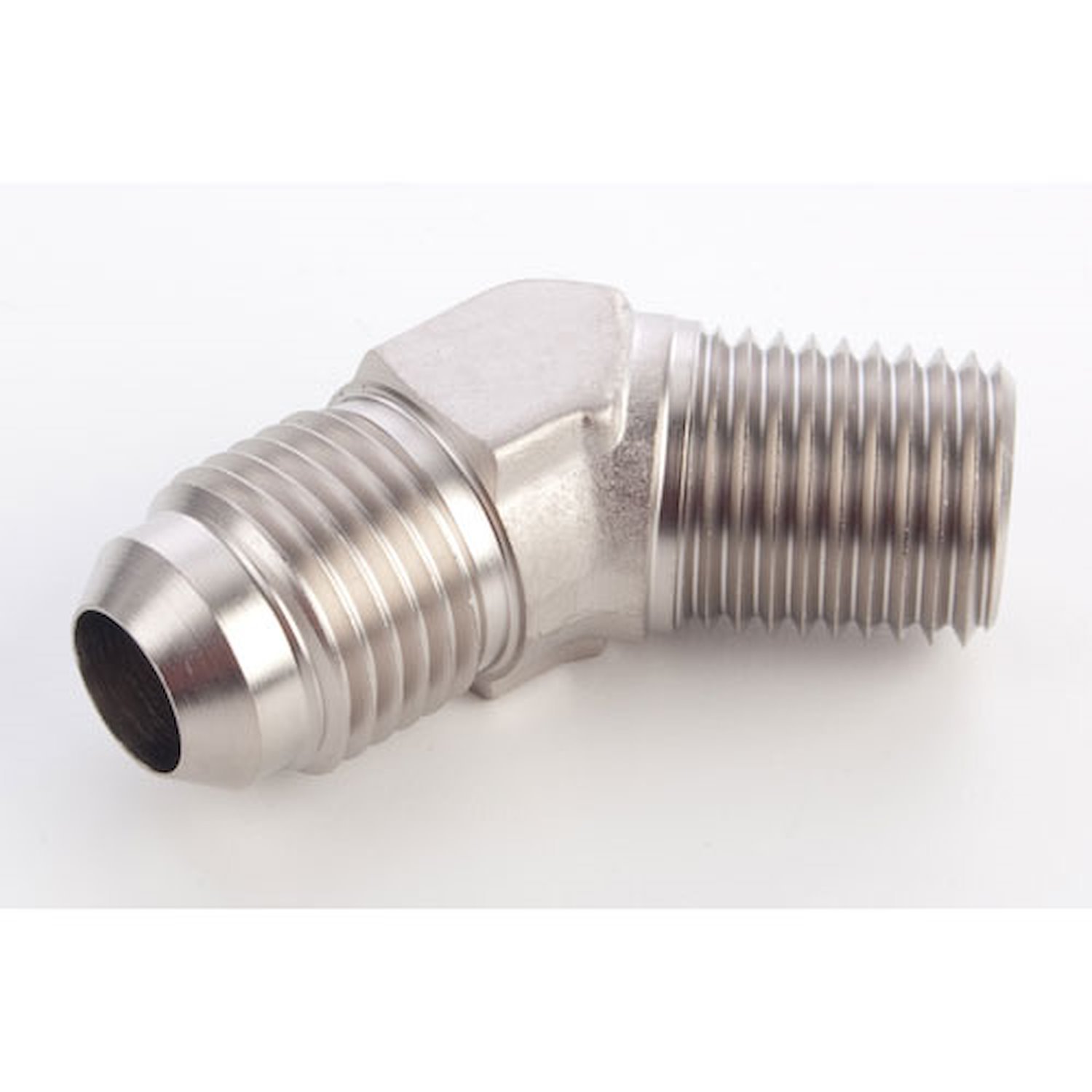 AN to NPT 45-Degree Adapter Fitting [-6 AN Male to 1/4 in. NPT Male, Nickel]