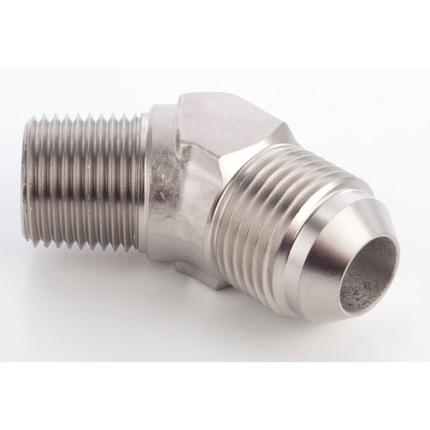 AN to NPT 45-Degree Adapter Fitting [-8 AN Male to 3/8 in. NPT Male, Nickel]