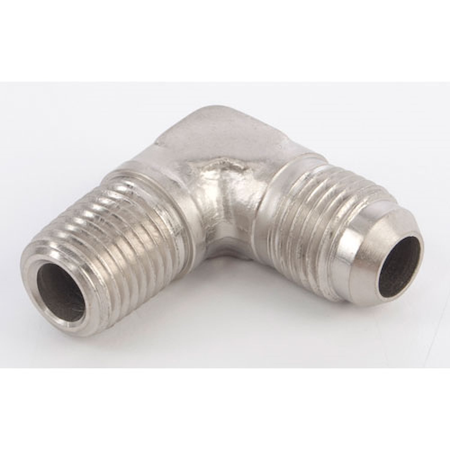 AN to NPT 90-Degree Adapter Fitting [-6 AN Male to 1/4 in. NPT Male, Nickel]