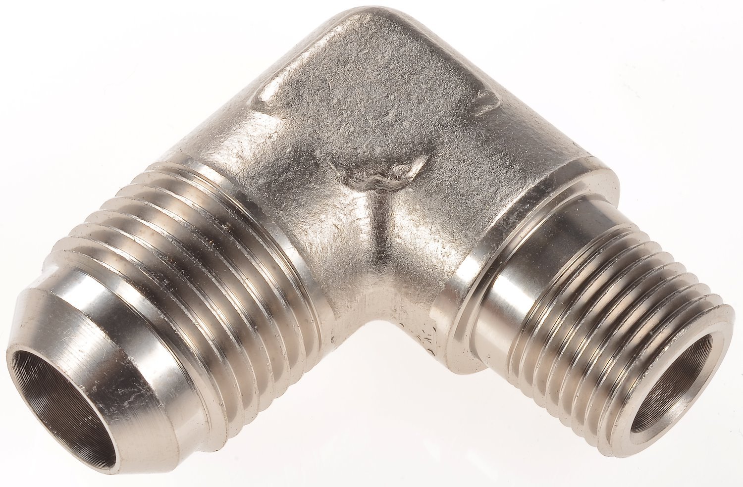 AN to NPT 90-Degree Adapter Fitting [-10 AN Male to 3/8 in. NPT Male, Nickel]