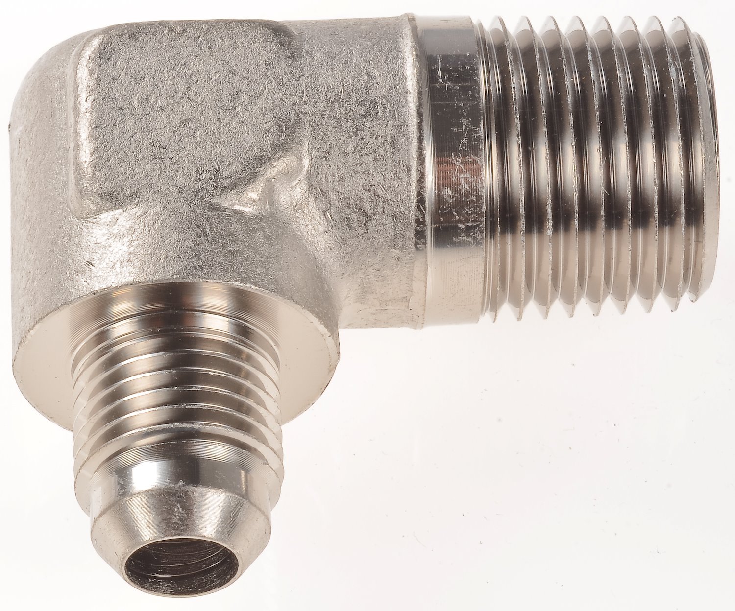 AN to NPT 90-Degree Adapter Fitting [-6 AN Male to 1/2 in. NPT Male, Nickel]